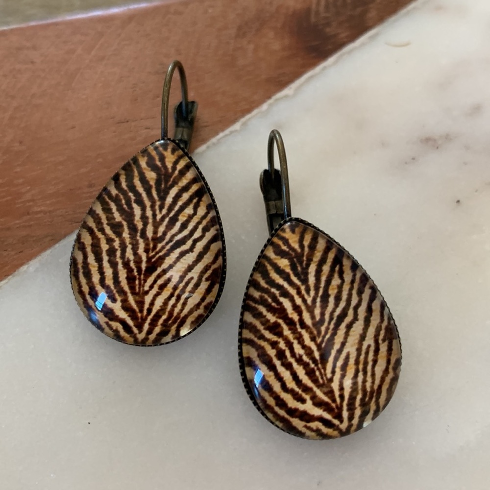 Tiger Teardrop Earrings